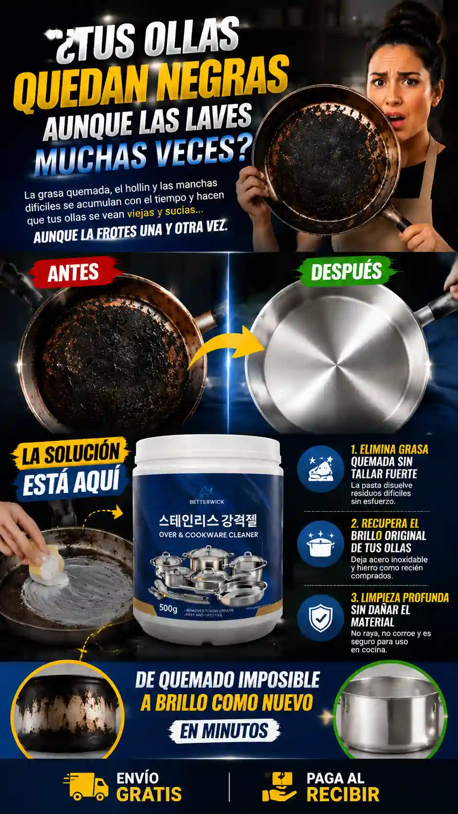 Pasta Antigrasa Inteligente - Limpieza Sin Esfuerzo, Brillo Garantizado