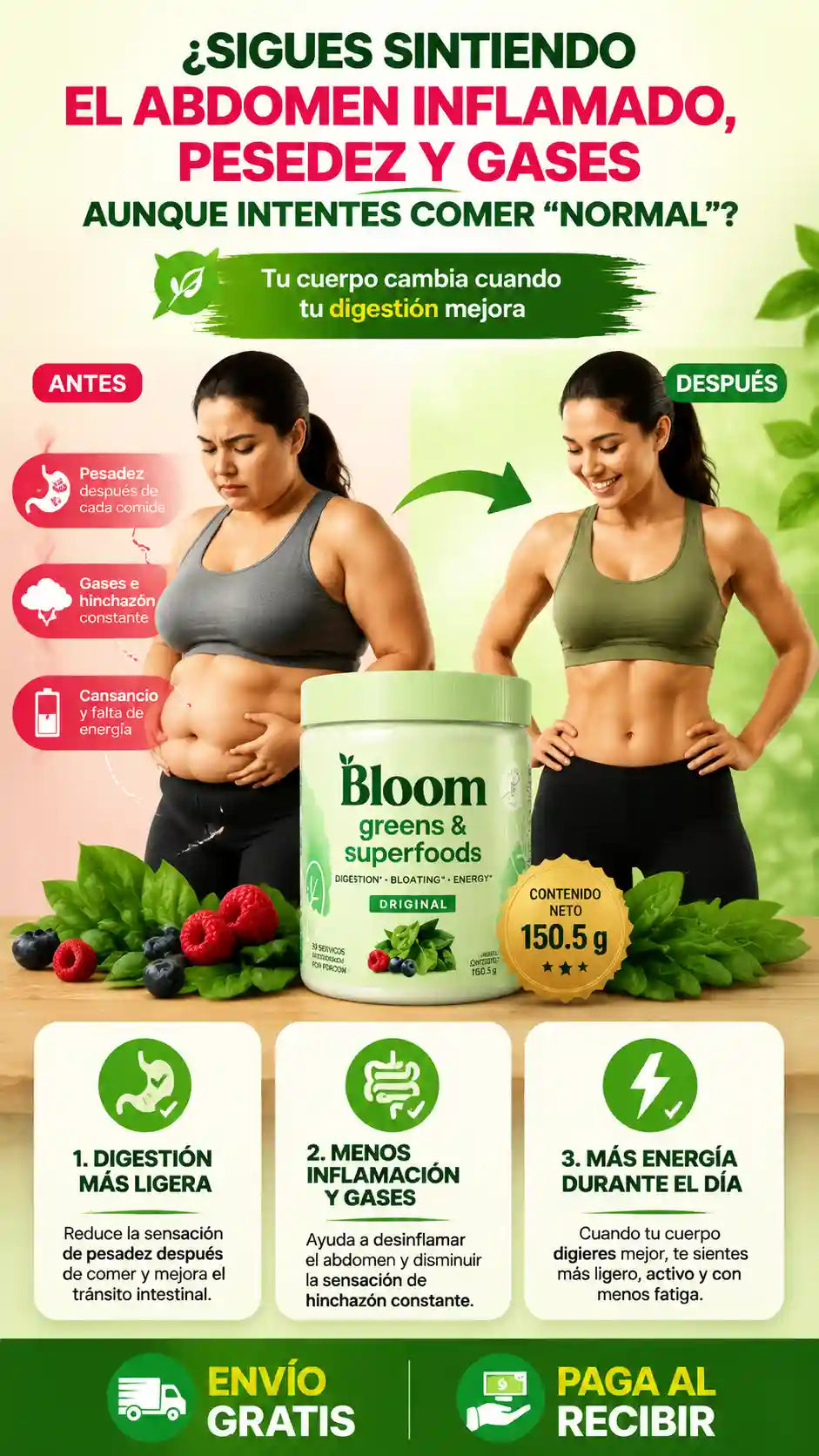 Bloom Greens Superfoods- desinflamante natural y energía diaria