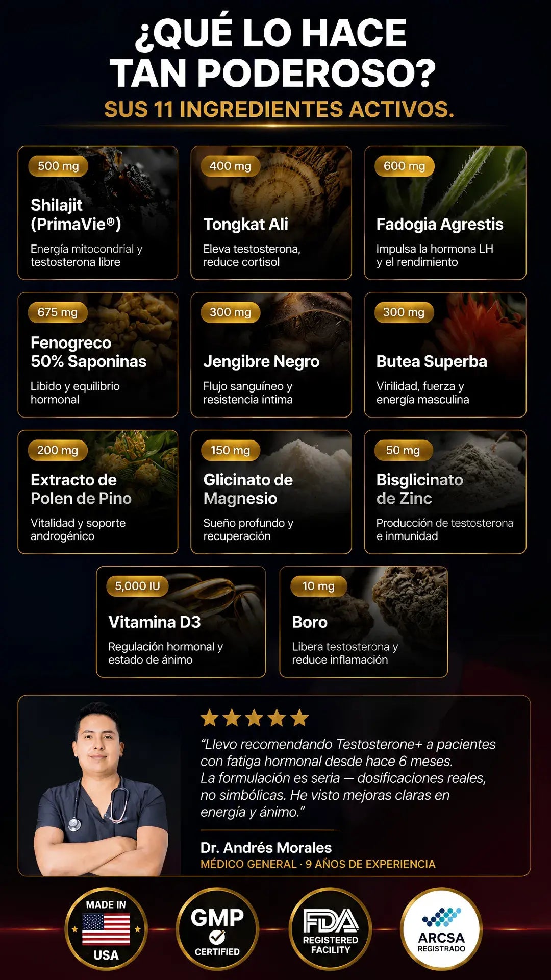 Norré Testosterone+ - Energía + rendimiento sexual+ 11 ingredientes poderosos