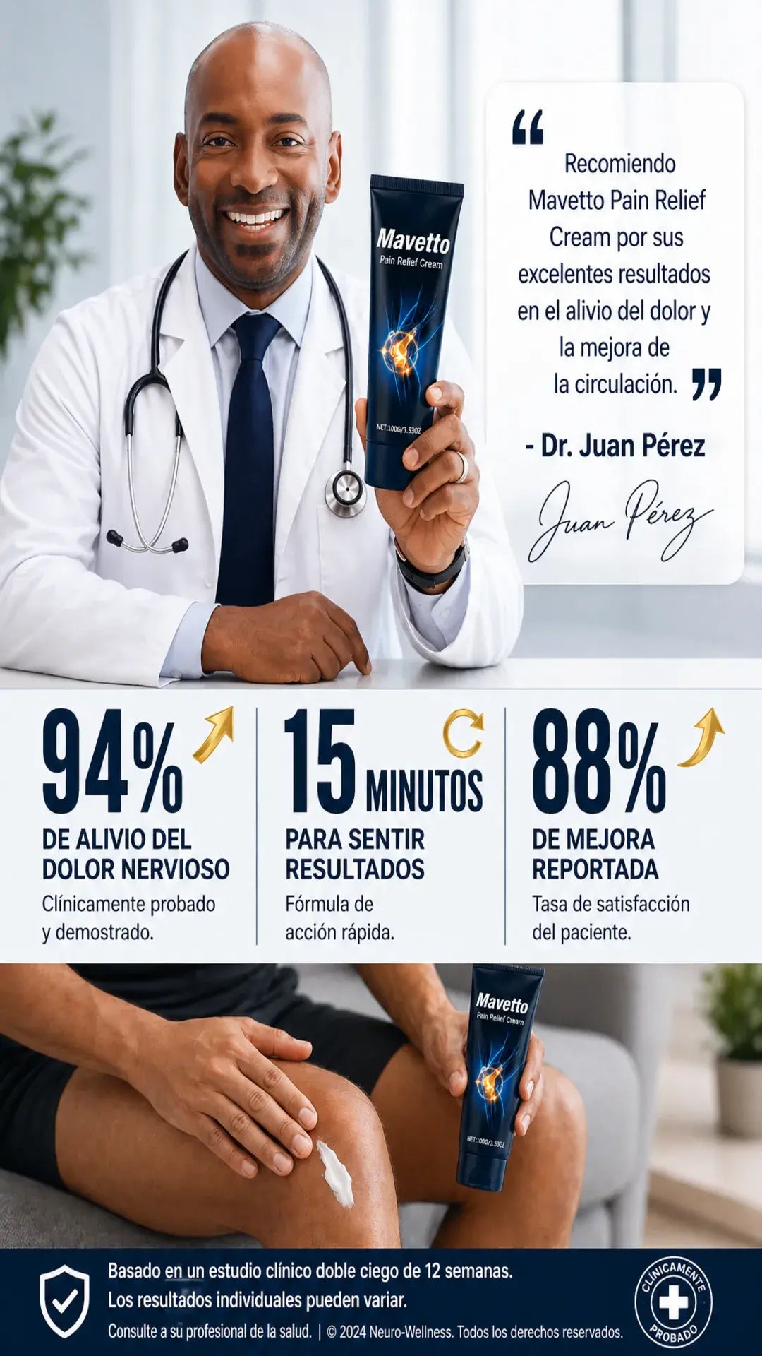 Crema Mavetto ® - Crema neuropatía de grado farmacéutico- reducción de varices visible