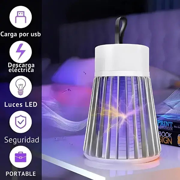 Lámpara Antimosquitos Premium con Luz UV de Alta Frecuencia – Protección Elegante y Sin Químicos