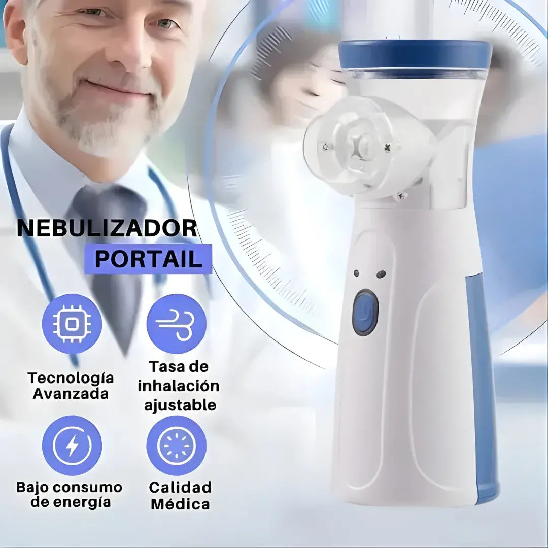 Nebulizador Portátil Ultrasónico Pro + Kit Familiar + Recargable USB/Batería - Promo 2 x1