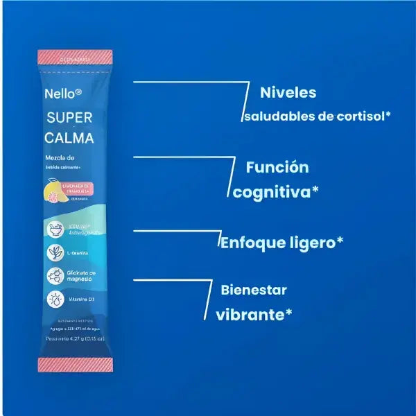 🧘♀️ Suplemento original Nello Super Calm – Fórmula Antiestrés de Alto Rendimiento