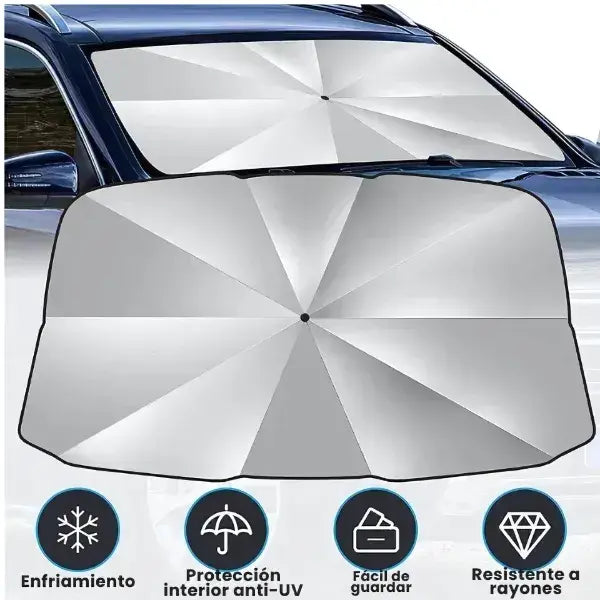 Parasol de Lujo- Protección Anti‑UV Total + Funda de Piel Premium