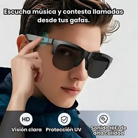 Gafas premium con audio Bluetooth oculto + protección UV
