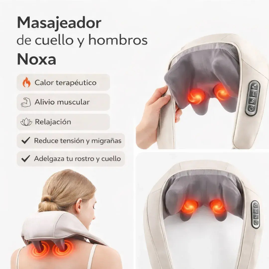 Noxa ®  - Masajeador cervical con calor terapéutico -3 intensidades