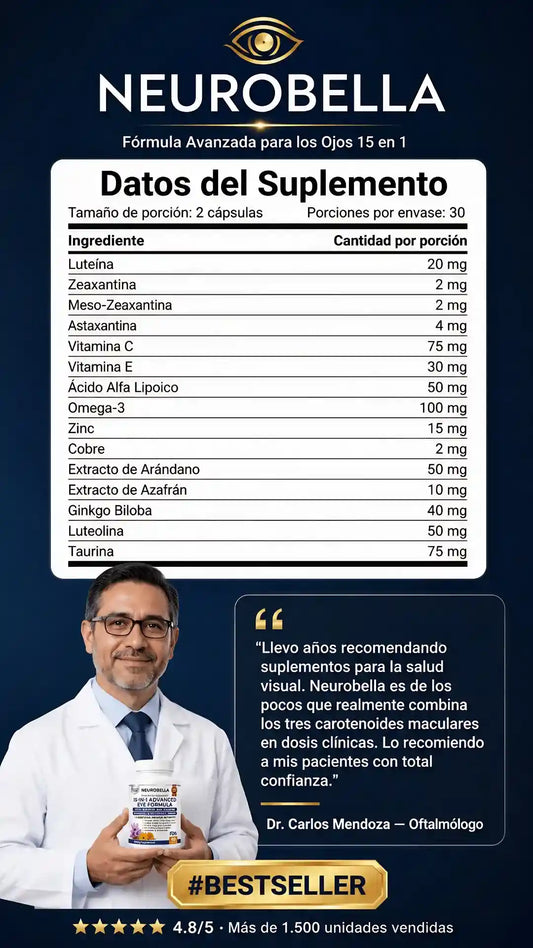 Neurobella® — Cuida tu visión todos los días con 15 nutrientes en 1 sola fórmula