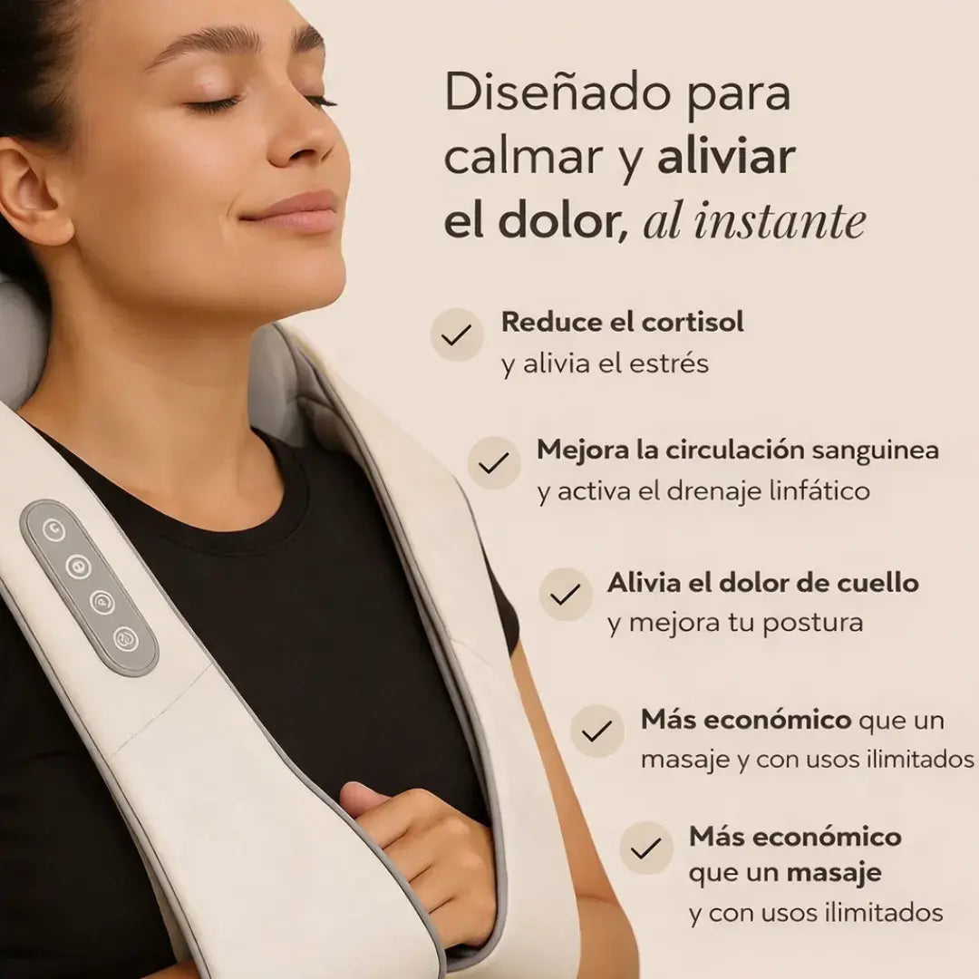 Noxa ®  - Masajeador cervical con calor terapéutico -3 intensidades