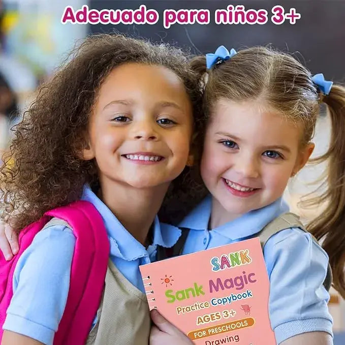 Set Educativo de Lujo +4 libros mágicos + escritura guiada + reutilizable + antiestrés infantil