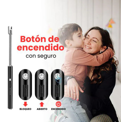 Encendedor Eléctrico Premium Flexible 360° + Bloqueo de Seguridad Infantil