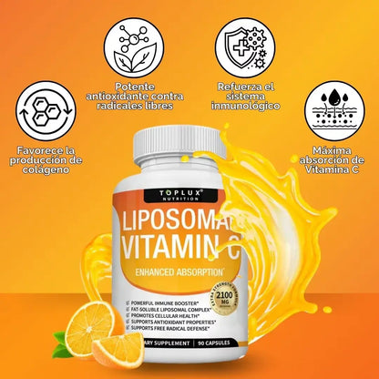 Vitamina C Liposomal 2100 mg – Fórmula de Alta Absorción + 60 cápsulas con colágeno activador