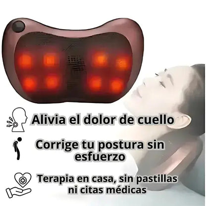 Almohada Inteligente con Tracción Cervical + Calor Terapéutico + Masaje de Lujo