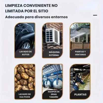 Hidrolavadora Inalámbrica de Alta Presión + Accesorios Premium + Video de Uso+ Paga en casa