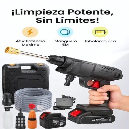 Hidrolavadora Inalámbrica de Alta Presión + Accesorios Premium + Video de Uso+ Paga en casa