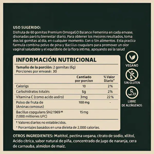 VITAL NATURAL® Original sabor piña- Bienestar íntimo desde la primera semana