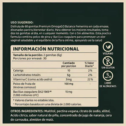 VITAL NATURAL® Original sabor piña- Bienestar íntimo desde la primera semana