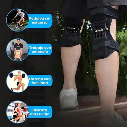 Refuerzo de rodilla premium con 3 resortes + soporte para caminar sin dolor