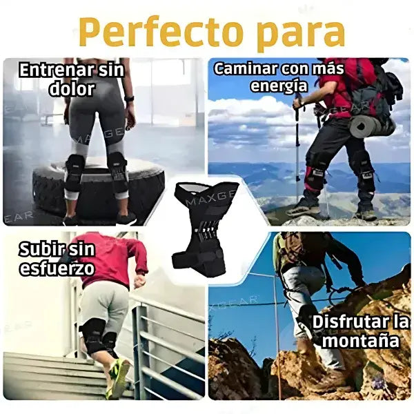Refuerzo de rodilla premium con 3 resortes + soporte para caminar sin dolor