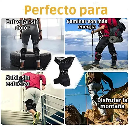 Refuerzo de rodilla premium con 3 resortes + soporte para caminar sin dolor