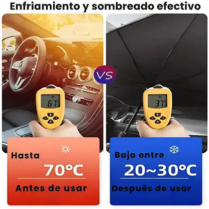Parasol de Lujo- Protección Anti‑UV Total + Funda de Piel Premium