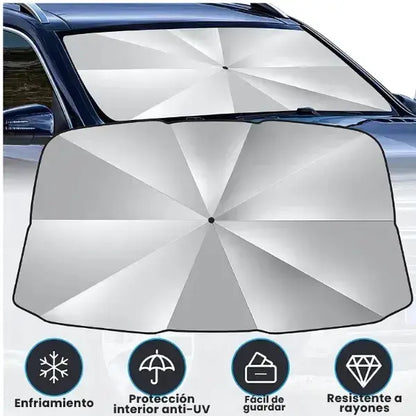 Parasol de Lujo- Protección Anti‑UV Total + Funda de Piel Premium