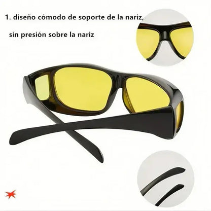Set de Lentes HD de Alta Definición para Día y Noche  (x2) - Compatibles con Lentes medicados