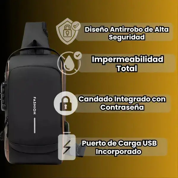 Bolso Antirrobo con USB + Impermeable + Estilo Premium