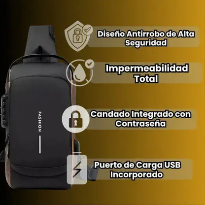 Bolso Antirrobo con USB + Impermeable + Estilo Premium