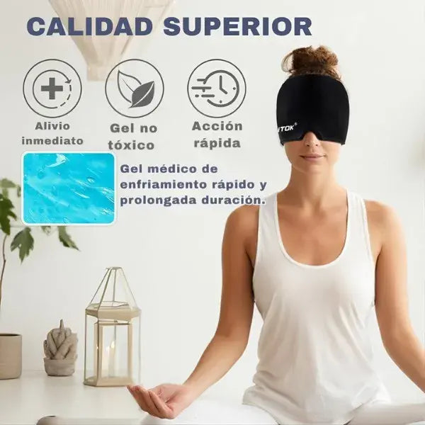 Gorro Terapéutico 360° | Reutilizable Frío-Calor + Confort sin Velcros