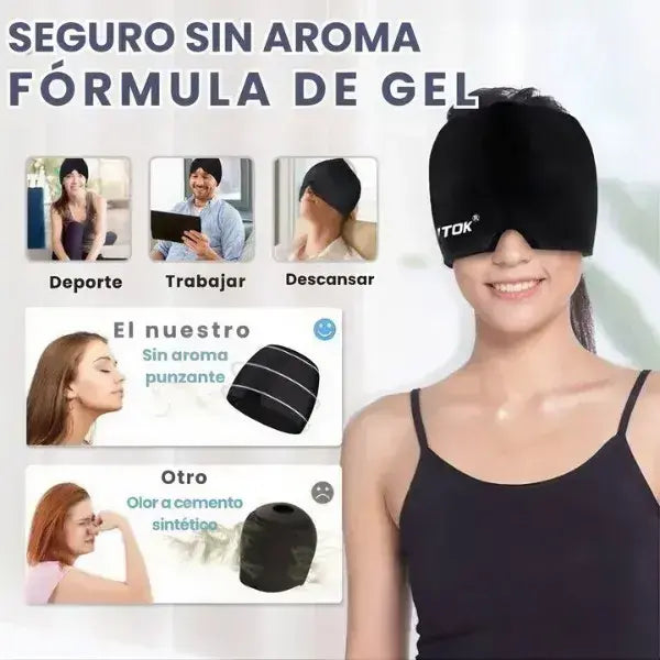 Gorro Terapéutico 360° | Reutilizable Frío-Calor + Confort sin Velcros