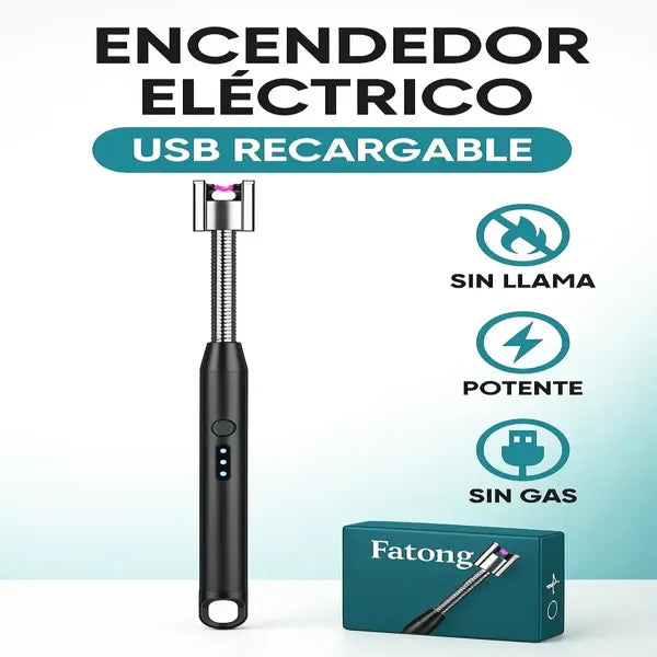 Encendedor Eléctrico Premium Flexible 360° + Bloqueo de Seguridad Infantil