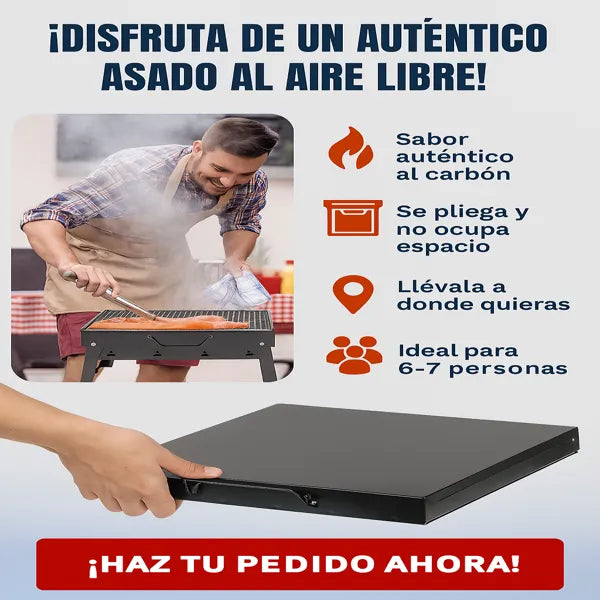 Barbacoa Premium Grilltec® Plegable + Hierro Antióxido + Envío gratis