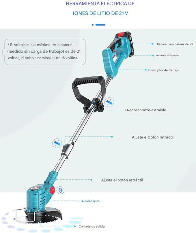 PowerTrim 21V™️ 🌿 Cortadora Inalámbrica Multifuncional + Kit Completo de Accesorios (🔥SUPER OFERTA🔥)